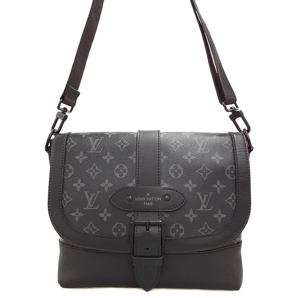 Louis Vuitton Eclipse Saumur Messenger Shoulder Bag Black - Picture 1 of 9